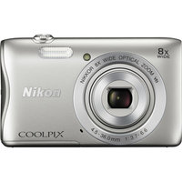 Nikon - Coolpix S3700 20.1-Megapixel Digital Camera - Silver
