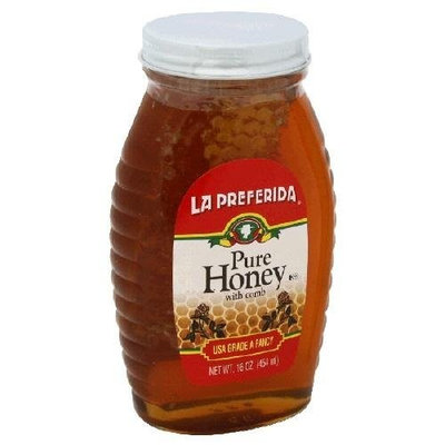 La Preferida, Honey & Comb, 16 OZ (Pack of 12)
