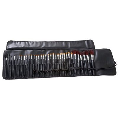 MASH 34pc Studio Pro Makeup Make Up Cosmetic Brush Set Kit w/ Leather Case - For Eye Shadow, Blush, Concealer, Etc.