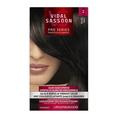 Vidal Sassoon Pro Series Hair Color 2 Black 1 Kit