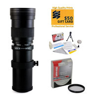 Opteka 420-800mm f/8.3 HD Telephoto Zoom Lens with UV Filter for Sony Alpha A99, A77, A65, A58, A57, A55, A37, A35, A33, A900, A700, A580, A560, A550, A390, A38