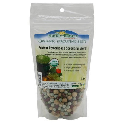 Protein Powerhouse Sprouting Seed Mix- Certified Organic- 8 Oz - Handy Pantry Brand: Sprouting Sprouts, Cooking, Soup, Food Storage. High Protien Sprouting Seeds - Pea, Mung, More