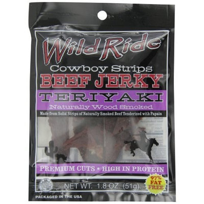 Wild Ride Beef Jerky Cowboy Strips, Teriyaki , 1.8-Ounce Bags (Pack of 6)