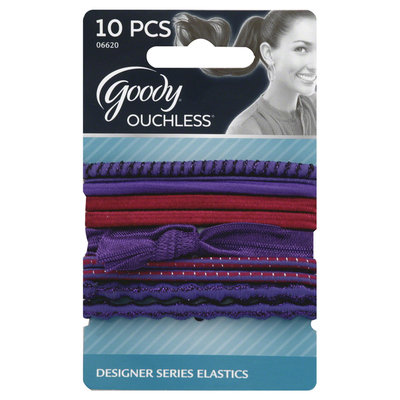 Goody Products Inc. Ouchless Designer Series Tiebacks, Purple, 10 CT