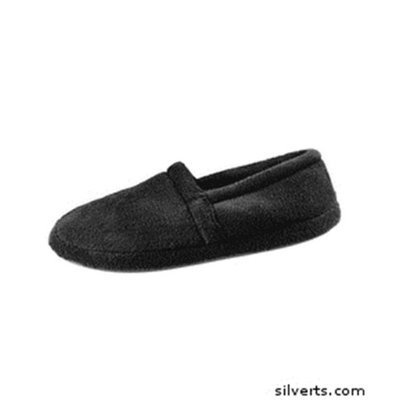 Silvert's Silverts 510600302 Most Comfortable Terry Fleece - Memory Foam Bedroom Slipper for Mens Black - Medium