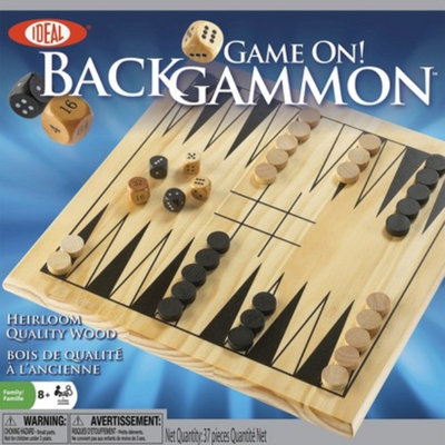 Alex Brands Ideal 37256BL Game On! Backgammon with Wooden Board and