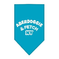 Mirage Pet Products Aberdoggie NY Screen Print Bandana for Pets, Large, Turquoise