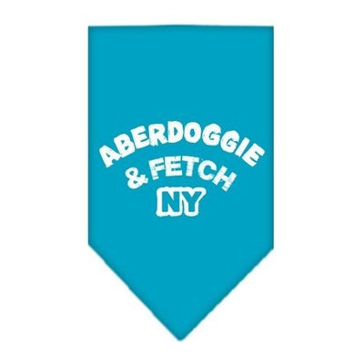 Mirage Pet Products Aberdoggie NY Screen Print Bandana for Pets, Large, Turquoise