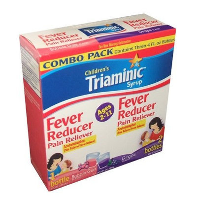 Children's Triaminic Fever reducer Acetaminophen Combination Pack 4 Ounce Bottle (Pack of 3)