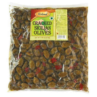 Roland Cracked Sicilian Olives, 5-Pounds Bag