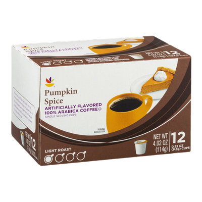 Ahold Light Roast Arabica Coffee Single-Serve Cups Pumpkin Spice - 12 PK