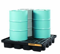 JUSTRITE 28673 Drum Spill Cntnmnt Pallet,4 Drum,5k lb.