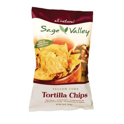 Sage Valley Tortilla Chips, Yellow Corn, Omega 3, 16-Ounce Bags (Pack of 12)