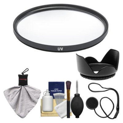 Zeikos 58mm Professional Tulip Hard Lens Hood with UV Filter + Capkeeper + Lens Cleaning Kit