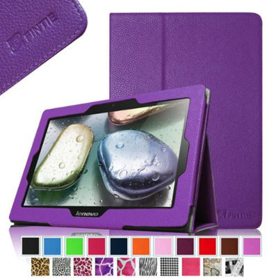 Fintie Folio Leather Case Cover with Auto Sleep / Wake Feature for Lenovo IdeaTab S6000 10.1-Inch Android Tablet, Violet