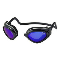CliC Adjustable Front Connect Universal Sport Goggle, Smaller Size, Black Frame with Blue Lens