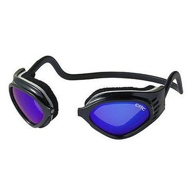 CliC Adjustable Front Connect Universal Sport Goggle, Smaller Size, Black Frame with Blue Lens