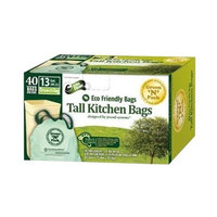 Green 'n' Pack Green N Pack 13 Gallon Drawstring Bag, Tall Kitchen Trash Liners (Lemon-Scent-40-Count (Pack of 6))