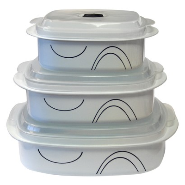Corelle Coordinates Microwave Cookware Set of 6 - Simple Lines
