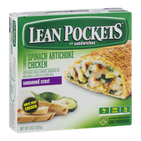 Lean Pockets Sandwiches Spinach Artichoke Chicken Seasoned Crust - 2 CT