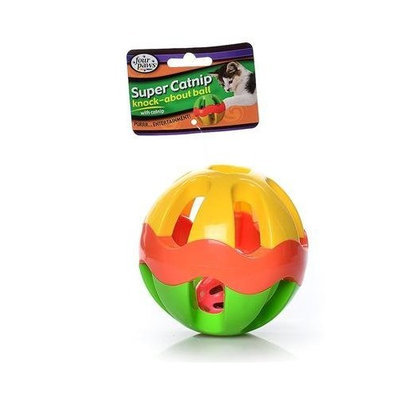 Drs. Foster Smith Four Paws Pet Products CFP01674 Plastic Super Catnip Knock About Ball, 5-Inch
