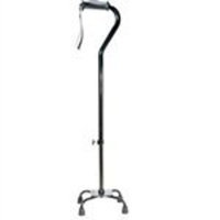 Drive Medical Height Adjustable Aluminum Small Base Quad Cane with Gel Grip - Red Crackle