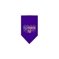 Ahi Pawtriotic Pup Screen Print Bandana Purple Large
