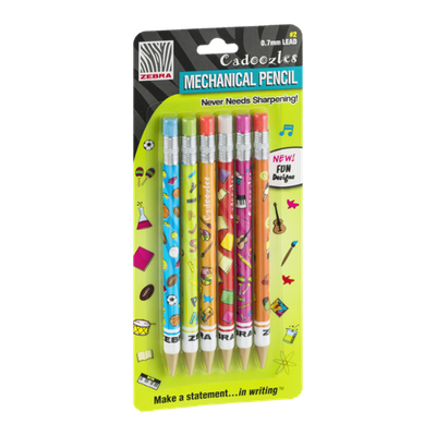 Zebra Cadoozles Mechanical Pencil .7mm #2 Lead - 6 CT