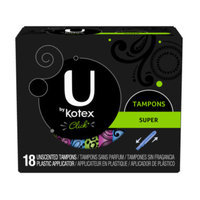 U by Kotex Click Super Unscented Tampons, 18 ct