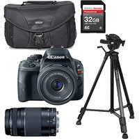 Canon Black EOS Rebel SL1 World's Smallest Digital SLR Camera, Includes 18-55mm Lens with Additional Lens, Memory Card, Bag and Tripod Value Bundle