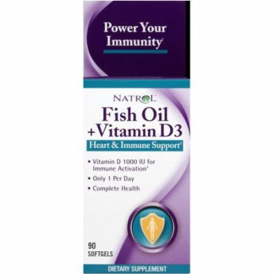 Natrol Fish Oil + Vitamin D3, Softgels, 90 CT
