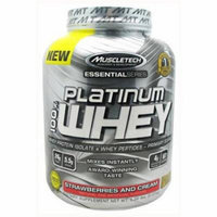 MuscleTech 100% Platinum Whey, Strawberries and Cream, 5 LB