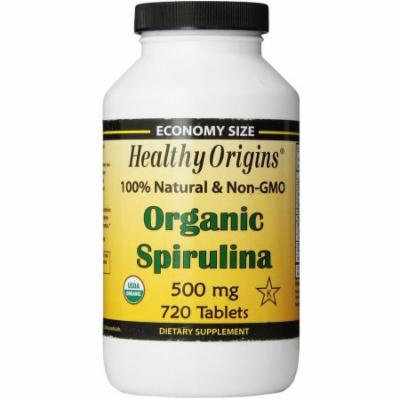 Healthy Origins Spirulina, Organic, 100% Natural, Non-GMO, 500mg, 720 CT