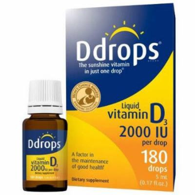 D Drops Vitamin D3 2000iu, 180 Liquid Drops, .17 OZ