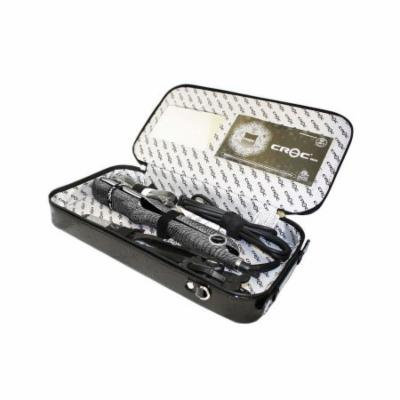 CROC Skin Titanium Ceramic Straightening Digital Flat Hair Iron Gift Set Black