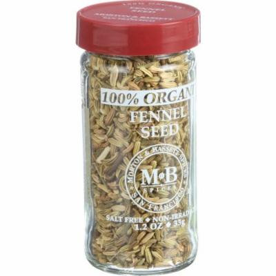 Morton and Bassett 100% Organic Seasoning - Fennel Seed - 1.2 oz - Case of 3