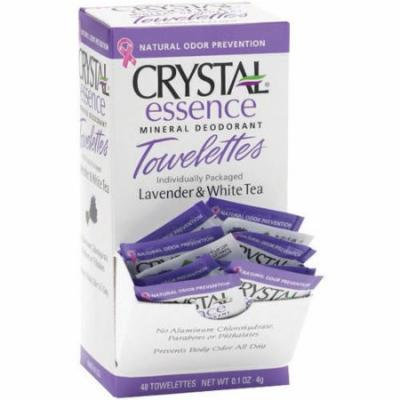 Crystal Essence Mineral Deoderant Towelettes, Lavender and White, 48 CT