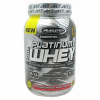 MuscleTech 100% Platinum Whey, Strawberries and Cream, 2 LB