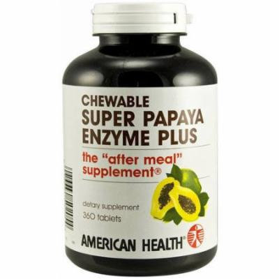 American Health Super Papaya Enzyme Plus Chewable Tablets, 360 CT