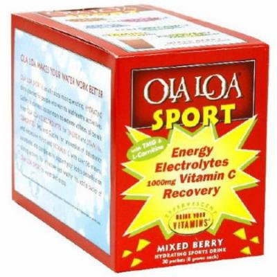 Ola Loa Sport, Energy Electorlytes Vitamin C Recovery Drink Mix, Mixed Berry, 30 CT