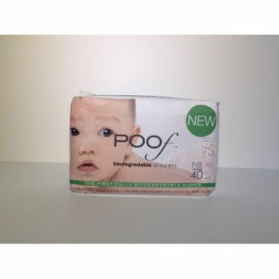 Poof Bio Disposable Diapers - Chlorine Free - Antibacterial - Size Newborn - Taupe Chinoiserie - Case of 4 - 40 CT