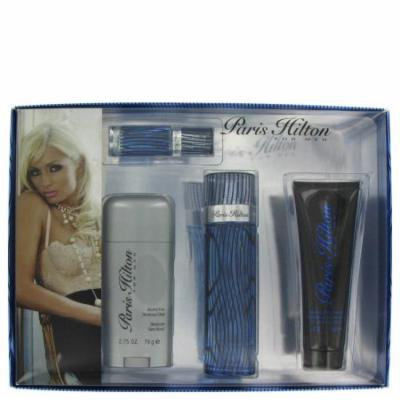 Paris Hilton by Paris Hilton Gift Set -- 3.4 oz Eau De Toilette Spray + 3 oz Body Wash + 2.75 oz Deodorant Stick + .25 Mini EDT Spray For Men