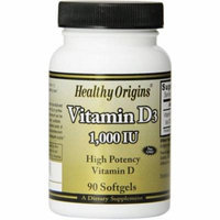 Healthy Origins Vitamin D3, 1000 IU, High Potency, 90 CT (Pack of 2)