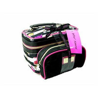New Betsey Johnson Logo Cosmetics Make-up Bags 2 Piece Train Case Travel Set