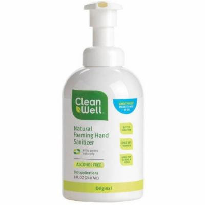 Cleanwell All-natural Foaming Hand Sanitizer, Original Scent, 8 FL OZ (Pack of 2)