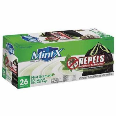 MINT-X MX3033B26DS Rodent Repellent Trash Bags,30 gal.,PK26 G2009010