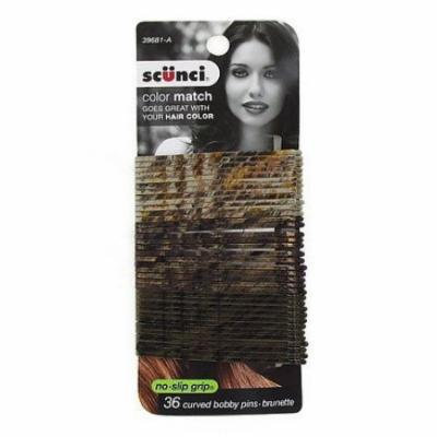 Scunci Color Match 36 pk Curved Bobby Pins Brunette