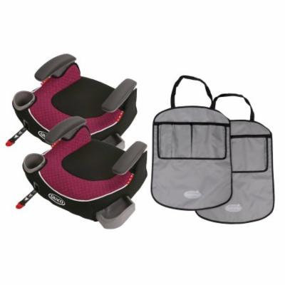 2 Graco Affix Backless Booster Car Seats with Free Kick Mats, Callie