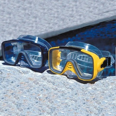 Poolmaster Adult Mondeo Pro Swim Mask - Assorted Blue/ Yellow