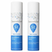 Summer's Eve Feminine Deodorant Spray, Baby Powder - 2 oz (Pack of 2)